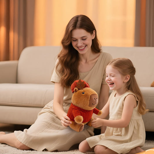 10.2" Capybara Stuffed Animal Plush Toy with Removable Red Clothes & Hat – Soft Kapibara Plushie for Kids, Collectors & Gifts