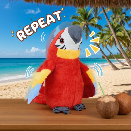 Talking Parrot Toy β Interactive Plush Parrot That Repeats What You Say with Flapping Wings | Funny Recording Talking Bird Stuffed Animal for Toddlers, Kids & Babies β Red