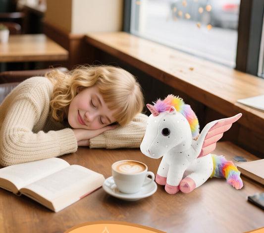 Unicorn Stuffed Animal Plush with Rainbow Mane & Sparkling Wings β 11.8'' Soft White Unicorn Plushie, Cute Hugging Pillow Gift for Kids, Girls, Women, Birthday, Christmas, Valentine