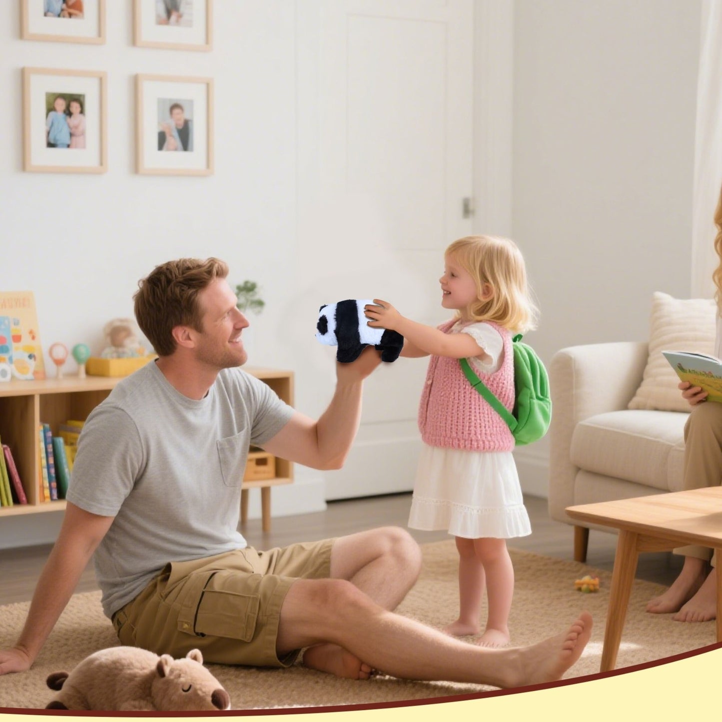 Interactive Walking Panda Plush Toy with Sound & Nodding Head – 7'' Soft Animated Stuffed Animal, Battery Operated Crawling Panda Gift for Toddlers, Kids, Boys & Girls