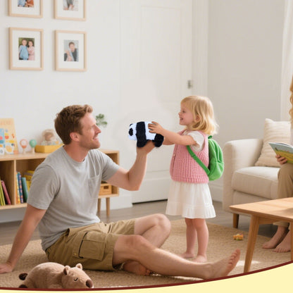 Interactive Walking Panda Plush Toy with Sound & Nodding Head – 7'' Soft Animated Stuffed Animal, Battery Operated Crawling Panda Gift for Toddlers, Kids, Boys & Girls