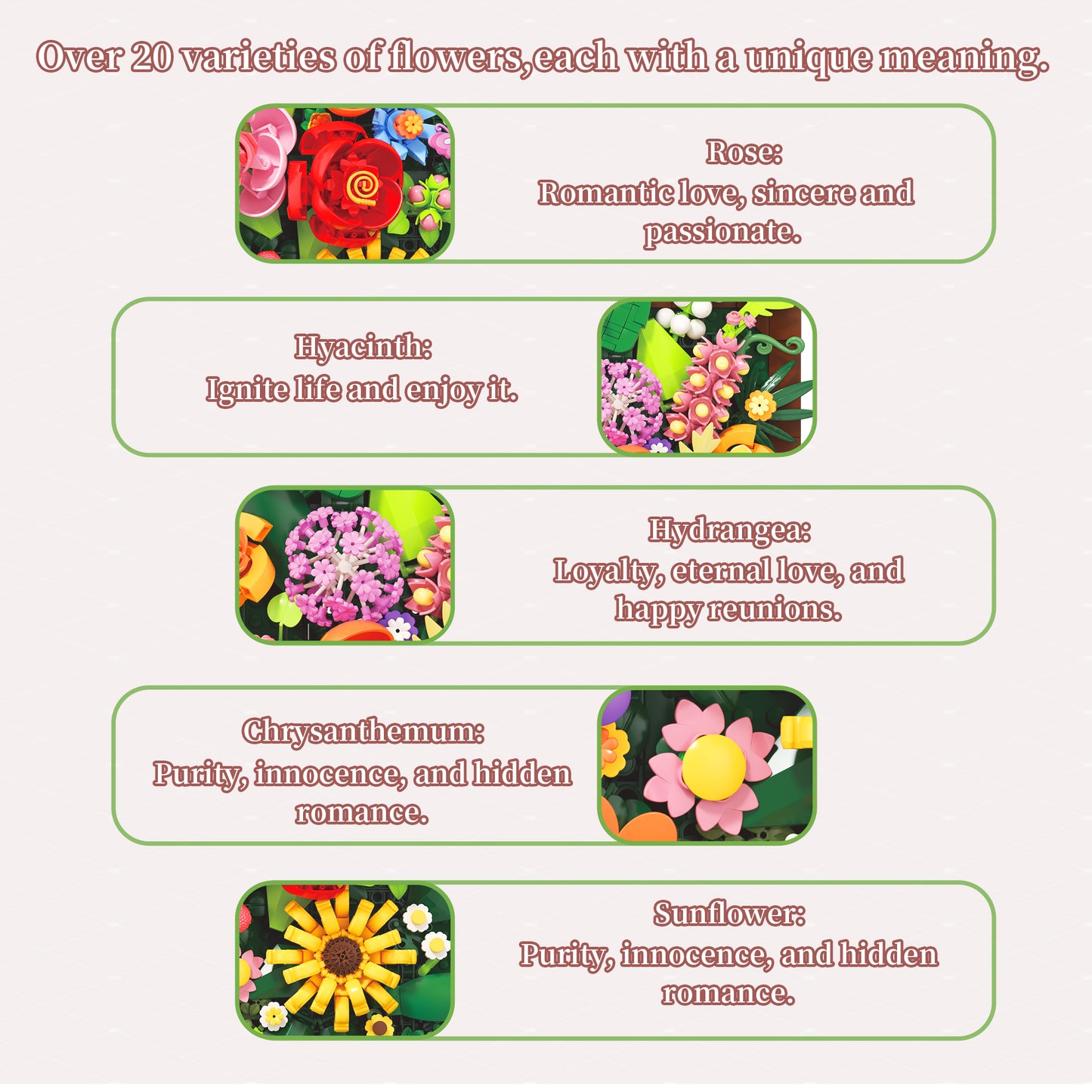 3D Floral Wall Art Building Blocks – Botanical DIY Picture Frame with Hanging & Standing Display, Gift-Ready Box, Home Decor Gift for Adults & Teens