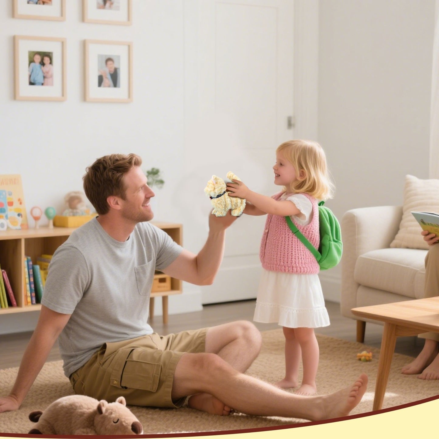 Interactive Walking Kitten Plush Toy – 7.5'' Yellow American Shorthair Cat with Meowing Sounds, Wagging Tail & Head Shaking – Soft Stuffed Animal Gift for Toddlers, Kids, Boys & Girls