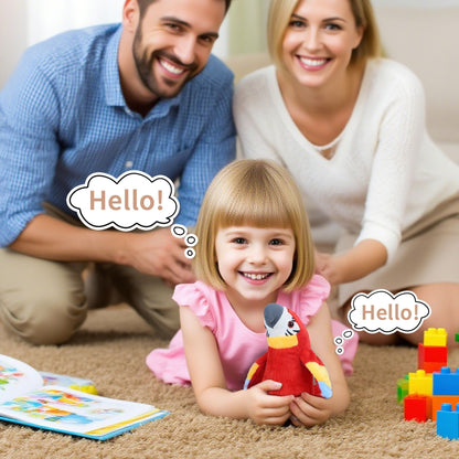 Talking Parrot Toy – Interactive Plush Parrot That Repeats What You Say with Flapping Wings | Funny Recording Talking Bird Stuffed Animal for Toddlers, Kids & Babies – Red