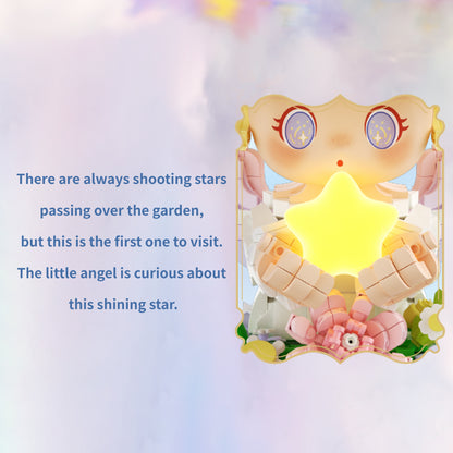 Angel Night Light Building Blocks Kit – USB Rechargeable LED Star Lamp with Flowers, Creative Home Decor & Romantic Gift for Kids & Adults