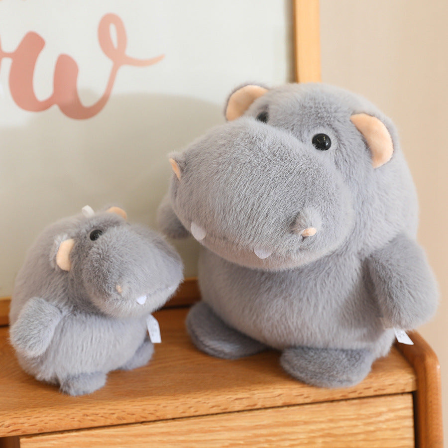 35cm Hippo Plush – Large Soft Grey Stuffed Animal Pillow Toy, Cute Hippopotamus Plushie Gift for Kids, Women & Girlfriends