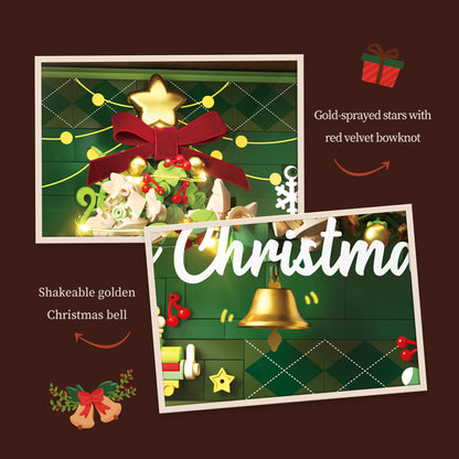 LED Christmas Tree Building Blocks with Wooden Frame – DIY Holiday Decoration Light-Up Showcase, Creative Christmas Gift for Adults & Teens