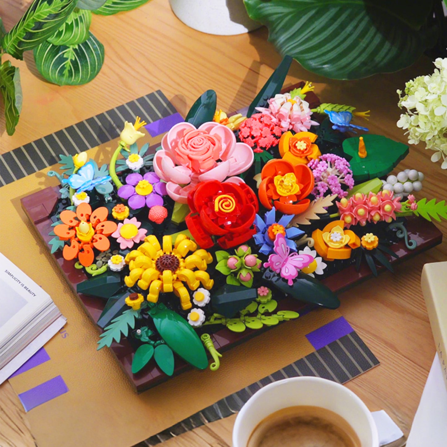 3D Floral Wall Art Building Blocks – Botanical DIY Picture Frame with Hanging & Standing Display, Gift-Ready Box, Home Decor Gift for Adults & Teens