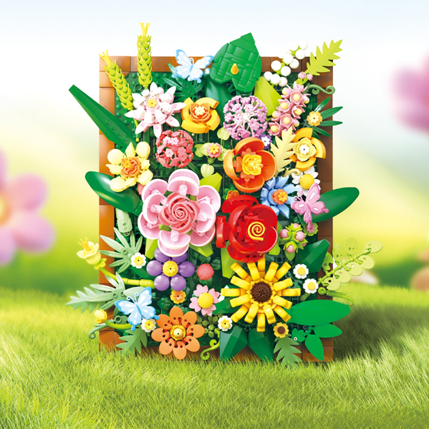 3D Floral Wall Art Building Blocks – Botanical DIY Picture Frame with Hanging & Standing Display, Gift-Ready Box, Home Decor Gift for Adults & Teens