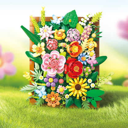 3D Floral Wall Art Building Blocks – Botanical DIY Picture Frame with Hanging & Standing Display, Gift-Ready Box, Home Decor Gift for Adults & Teens