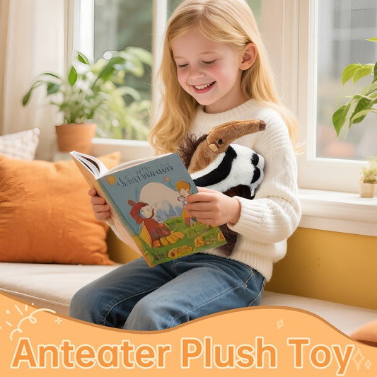 Anteater Plush Toy 10.6" – Soft Lifelike Stuffed Animal with PP Cotton, Cute Coffee Pillow Doll Toy, Washable Huggable Companion for Kids, Teens, Girls, Women, Birthday, Valentine