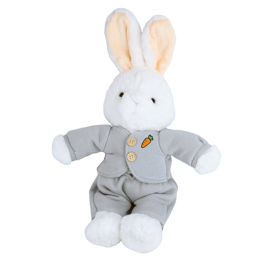 19'' Bunny Plush with Clothes – Soft Rabbit Stuffed Animal Toy with Floppy Ears & Blue Shirt, Cute Bunny Plushie Gift for Kids, Girls, Teens, Birthday, Valentine, Easter & Room Decor