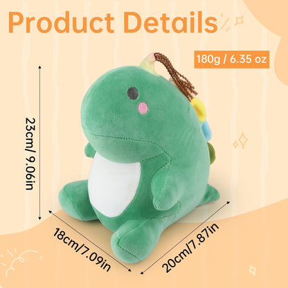 Cute Green Dinosaur Stuffed Animal Plush – Soft Chubby Dino Hugging Pillow, Adorable Plush Toy Gift for Kids, Girls & Women – Cozy Room Decor & Emotional Companion