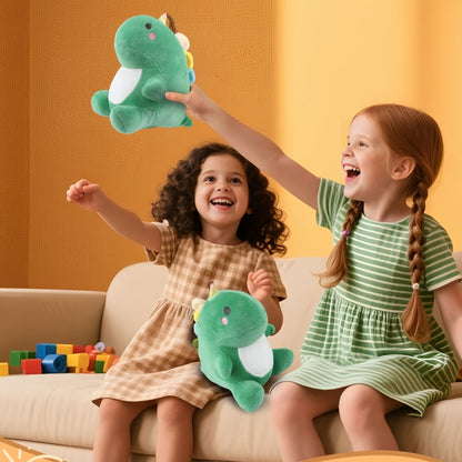 Cute Green Dinosaur Stuffed Animal Plush – Soft Chubby Dino Hugging Pillow, Adorable Plush Toy Gift for Kids, Girls & Women – Cozy Room Decor & Emotional Companion