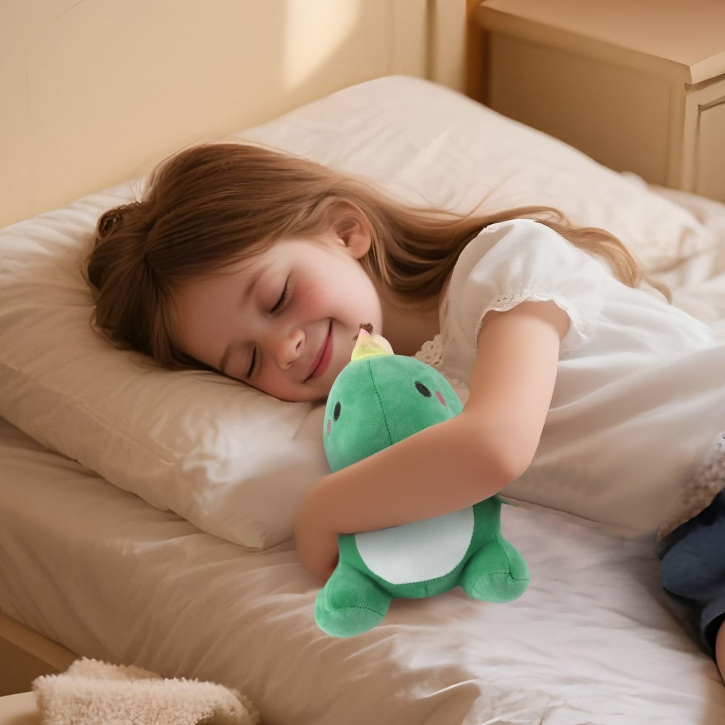 Cute Green Dinosaur Stuffed Animal Plush – Soft Chubby Dino Hugging Pillow, Adorable Plush Toy Gift for Kids, Girls & Women – Cozy Room Decor & Emotional Companion
