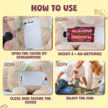 Electronic Walking Capybara Plush Toy with Turtle Shell Backpack – Interactive Capybara Stuffed Animal with Sounds & Nose Wiggle | Cute Capybara Gifts for Kids & Plush Lovers