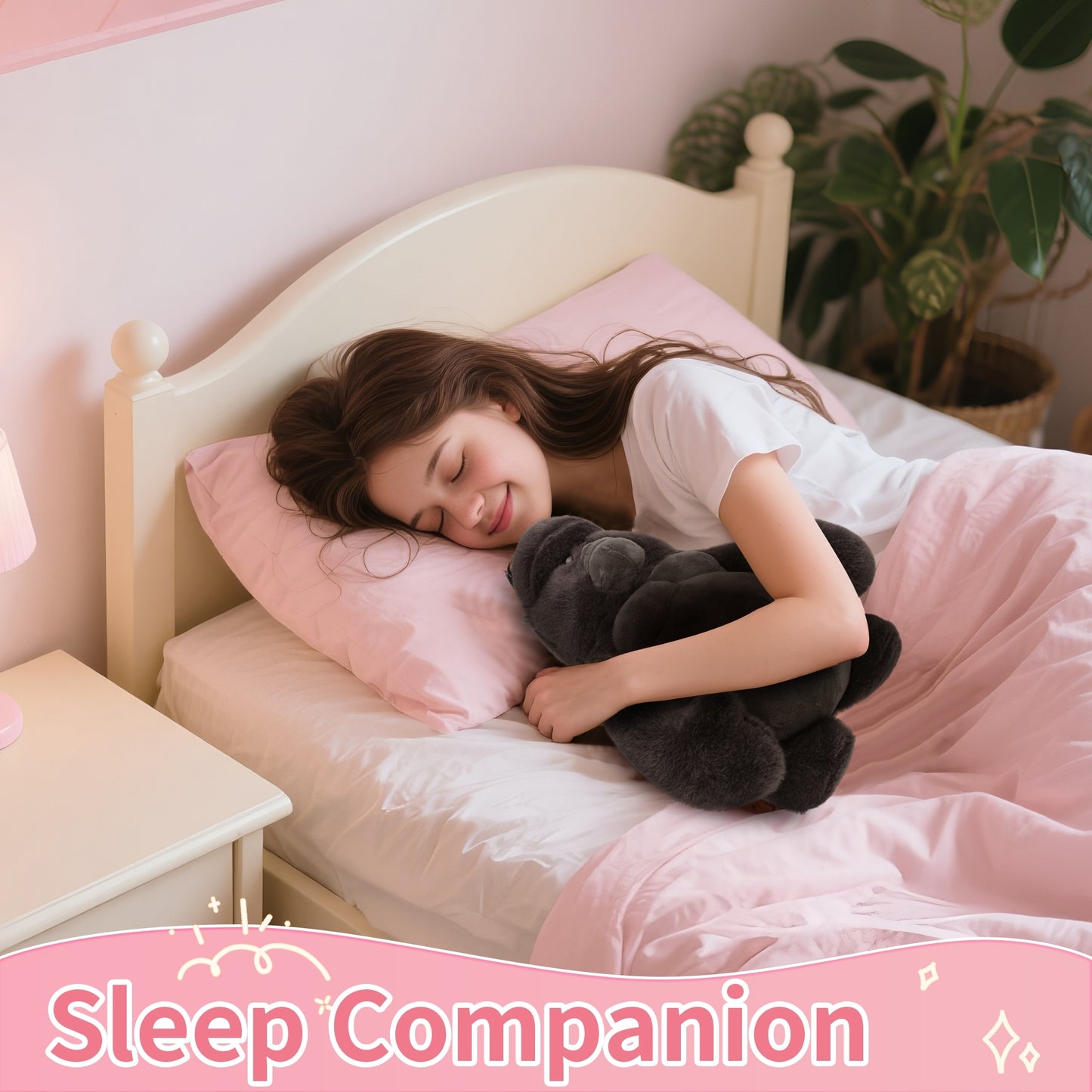 15'' Monkey Stuffed Animal – Soft Plush Hugging Pillow Toy, Adorable Black Monkey Plushie for Kids, Teens & Adults, Perfect Gift for Birthday, Christmas, Valentine, Room & Travel Decor