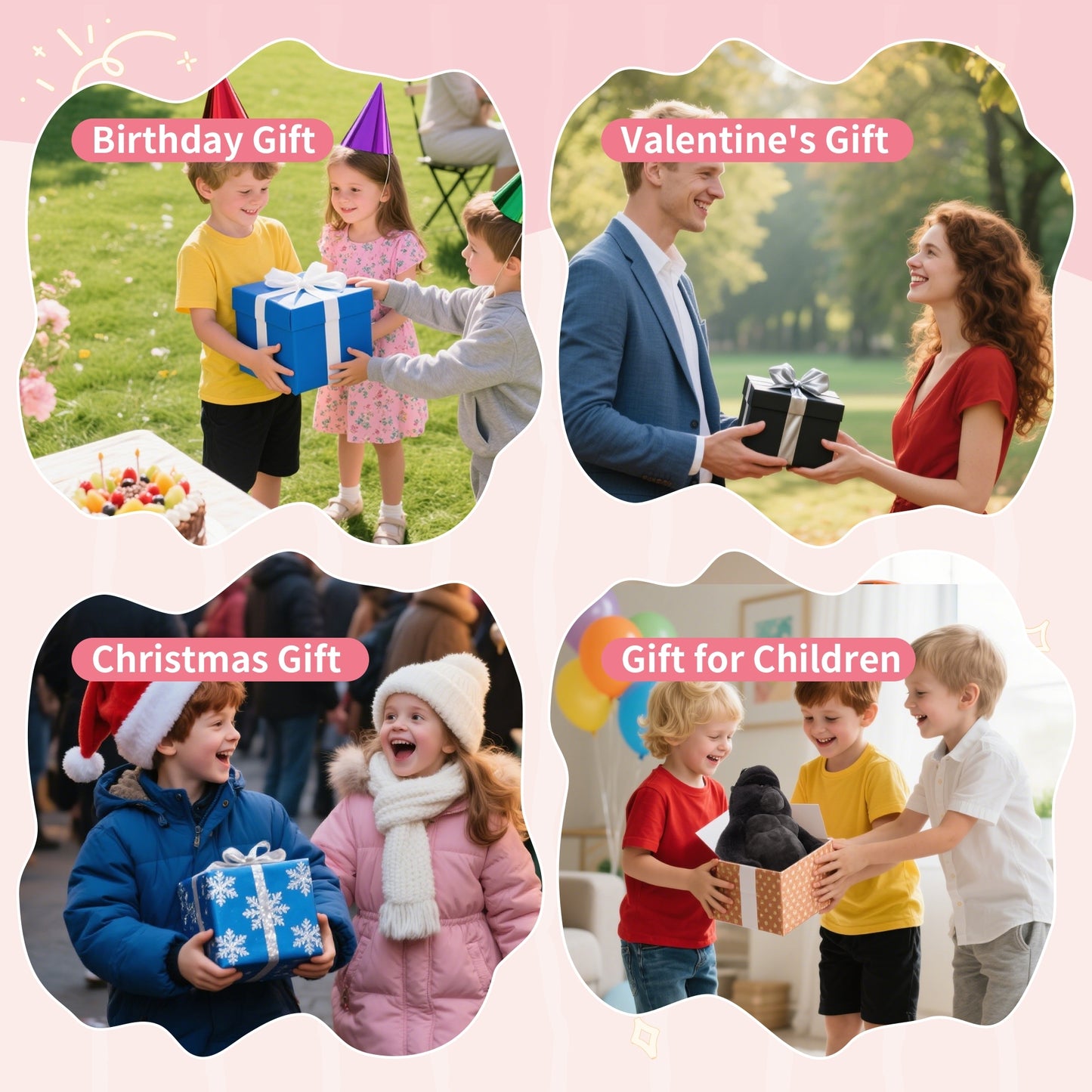 15'' Monkey Stuffed Animal – Soft Plush Hugging Pillow Toy, Adorable Black Monkey Plushie for Kids, Teens & Adults, Perfect Gift for Birthday, Christmas, Valentine, Room & Travel Decor