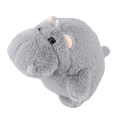 Mini Grey Hippo Plush – Small Soft Stuffed Animal Toy & Cute Bag Charm, Pocket-Size Chubby Hippopotamus Plushie Gift for Kids, Women & Girlfriends
