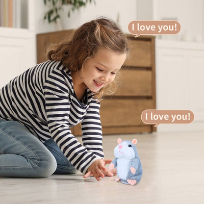 Talking Hamster Toy That Repeats What You Say – Interactive Plush Hamster Stuffed Animal for Kids, Funny Talking Toy for Toddlers, Educational Speech Therapy Plush Gift, Soft Gray Hamster for Boys & Girls