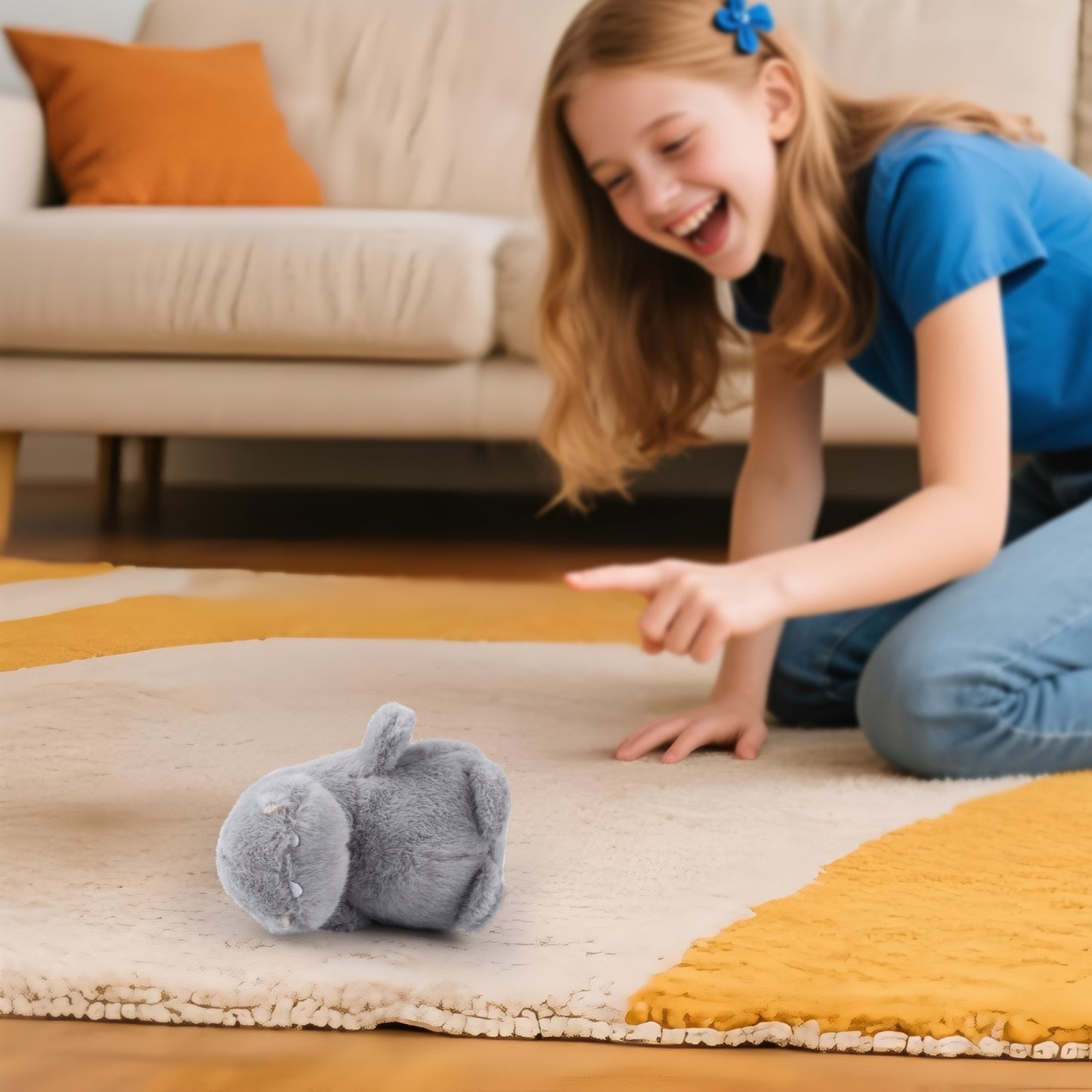 Mini Grey Hippo Plush – Small Soft Stuffed Animal Toy & Cute Bag Charm, Pocket-Size Chubby Hippopotamus Plushie Gift for Kids, Women & Girlfriends