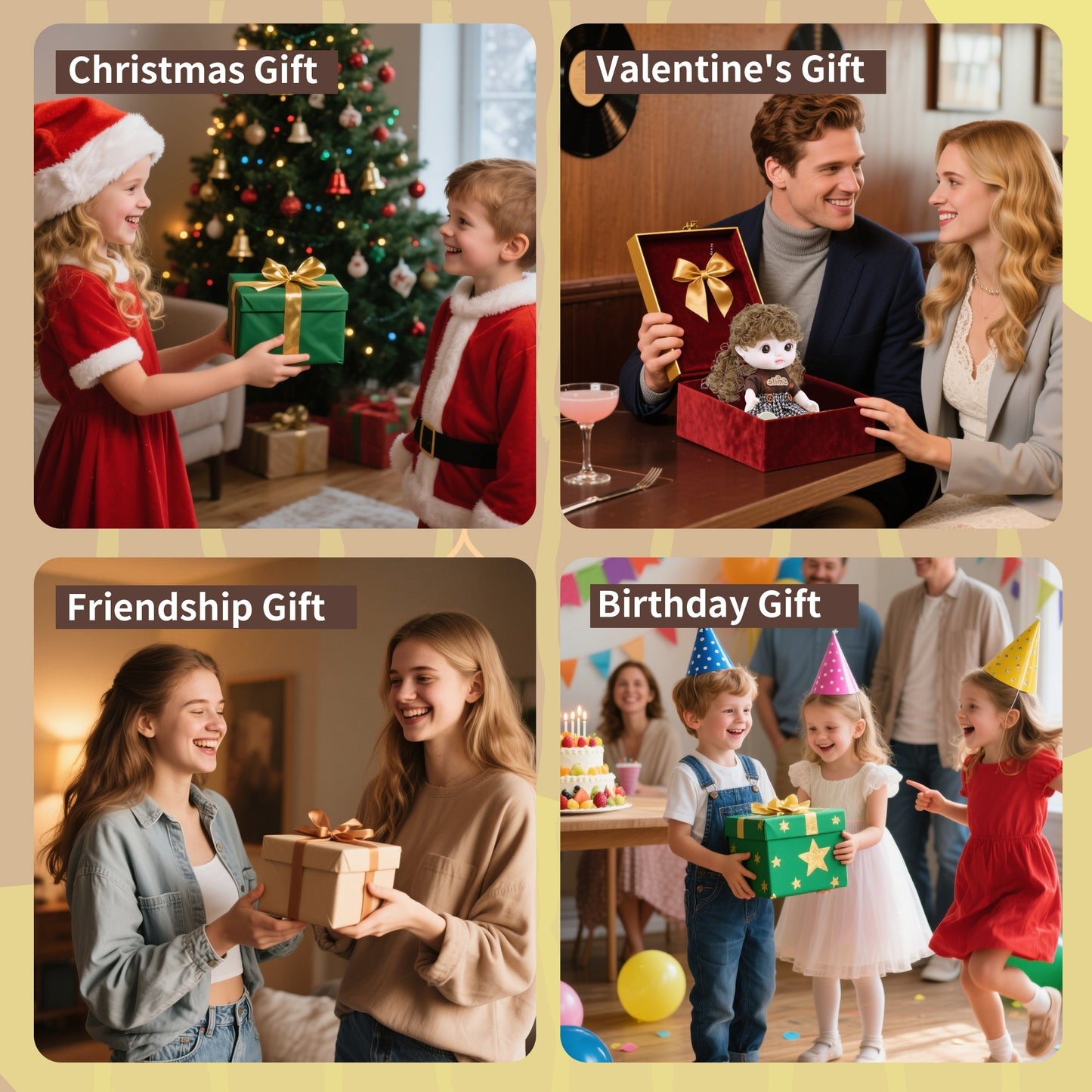 TaoTao Kawaii Vinyl Doll 8.6" – Plush Collectible with Double Ponytails, Strap Dress & Removable Outfits | Cute Emotional Support Gift for Kids, Teens & Collectors