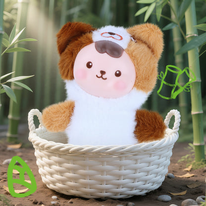 Kawaii Plush Doll Kitty Keyring – White Brown Cat Plush Toy with Vinyl Face, Soft Stuffed Animal Plushie for Kids, Teens & Women, Cute Keychain Pendant, Bag Charm, Car Décor & Collectible Gift