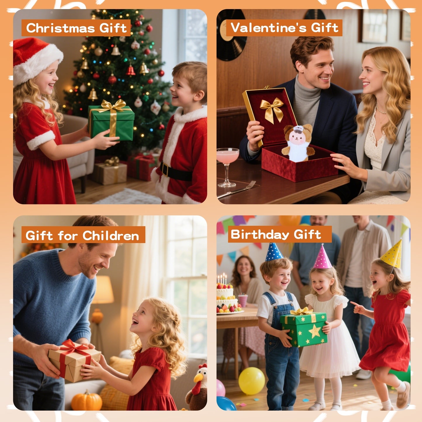 Kawaii Plush Doll Kitty Keyring – White Brown Cat Plush Toy with Vinyl Face, Soft Stuffed Animal Plushie for Kids, Teens & Women, Cute Keychain Pendant, Bag Charm, Car Décor & Collectible Gift