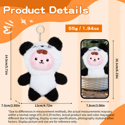 Marble – Soft Panda Vinyl Plush Doll with Keychain Charm | Kawaii Black & White Plushie, Emotional Companion & Collectible Gift