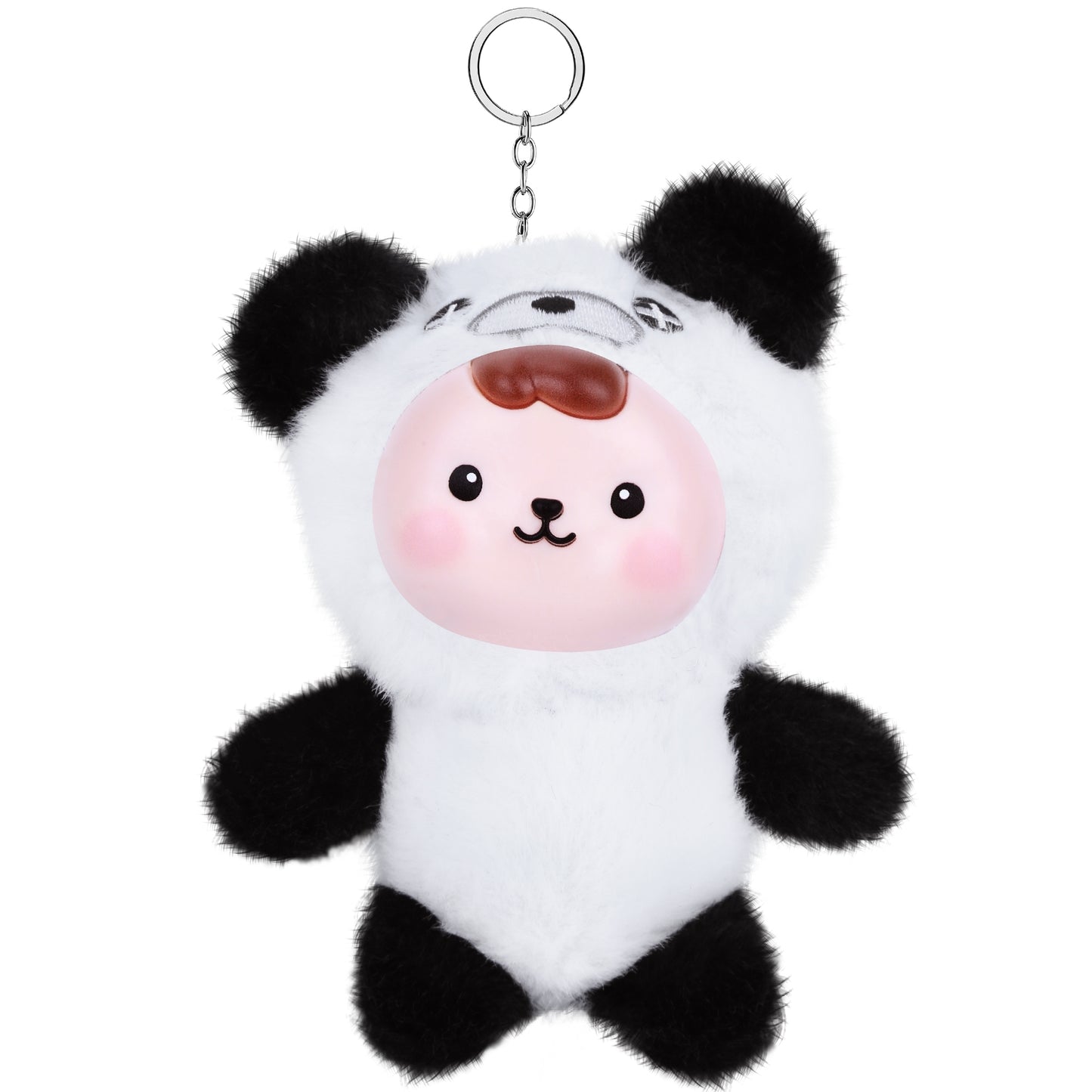 Marble – Soft Panda Vinyl Plush Doll with Keychain Charm | Kawaii Black & White Plushie, Emotional Companion & Collectible Gift