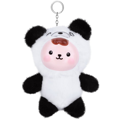 Marble – Soft Panda Vinyl Plush Doll with Keychain Charm | Kawaii Black & White Plushie, Emotional Companion & Collectible Gift