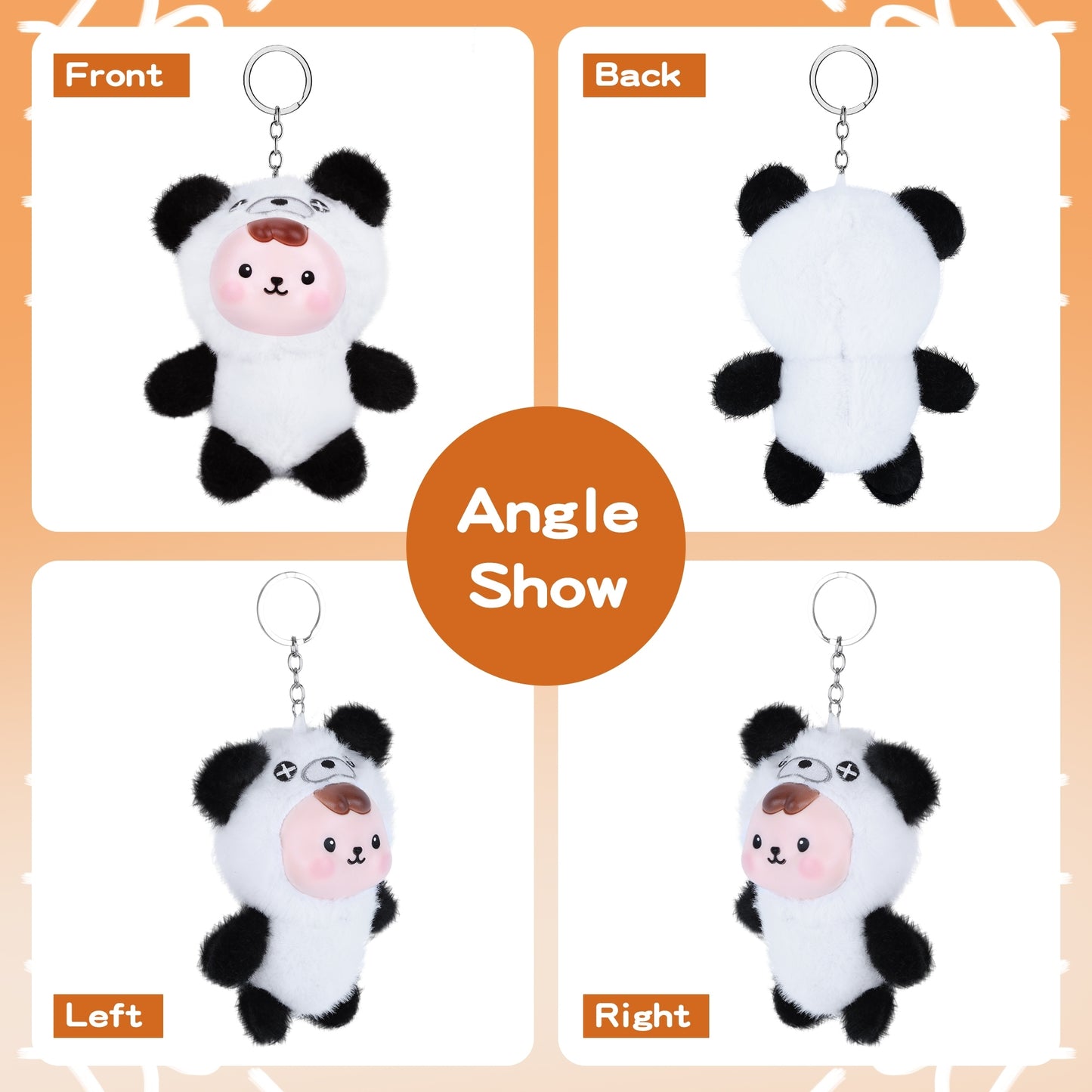 Marble – Soft Panda Vinyl Plush Doll with Keychain Charm | Kawaii Black & White Plushie, Emotional Companion & Collectible Gift