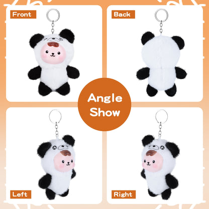 Marble – Soft Panda Vinyl Plush Doll with Keychain Charm | Kawaii Black & White Plushie, Emotional Companion & Collectible Gift