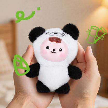 Marble – Soft Panda Vinyl Plush Doll with Keychain Charm | Kawaii Black & White Plushie, Emotional Companion & Collectible Gift