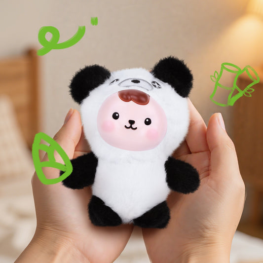 Marble – Soft Panda Vinyl Plush Doll with Keychain Charm | Kawaii Black & White Plushie, Emotional Companion & Collectible Gift