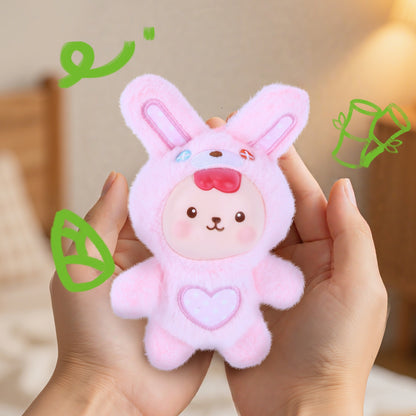 Blossom – Soft Pink Bunny Plush Doll with Vinyl Face & Heart Embroidery | Kawaii Collectible Plushie, Bag Charm & Gift for Girls, Teens, Women