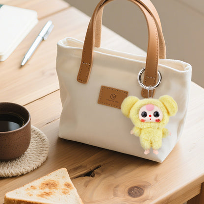 Kawaii Macaron Yellow Bunny Plush Pendant – Cute Stuffed Animal with Vinyl Face & Rotatable Eyes, Soft Collectible Doll Toy for Girls, Boys, Teens, Women, Birthday & Holiday Gifts, Bag Charm, Home & Car Décor