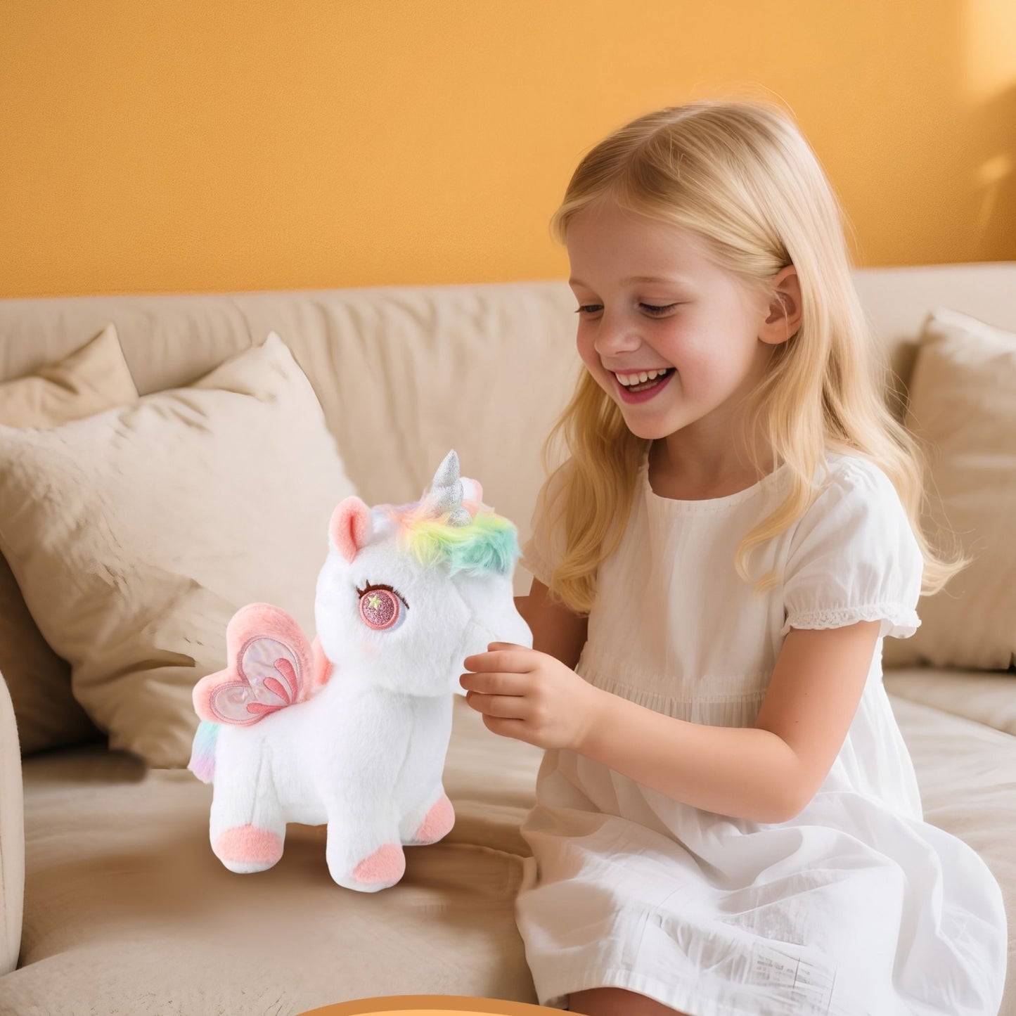 Pink Unicorn Plush Stuffed Animal – 11.8" Cute Alicorn Hugging Pillow, Soft Plush Toy Gift for Girls, Kids & Unicorn Lovers