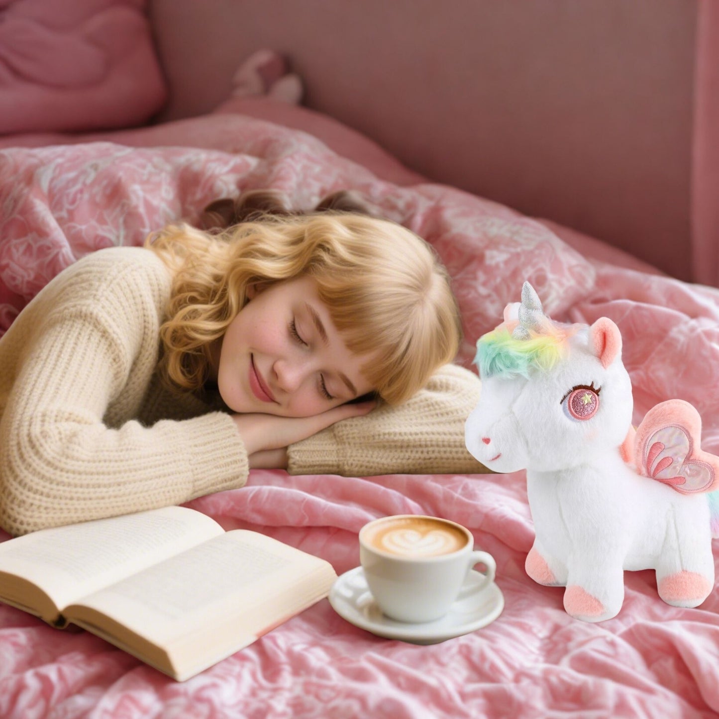 Pink Unicorn Plush Stuffed Animal – 11.8" Cute Alicorn Hugging Pillow, Soft Plush Toy Gift for Girls, Kids & Unicorn Lovers