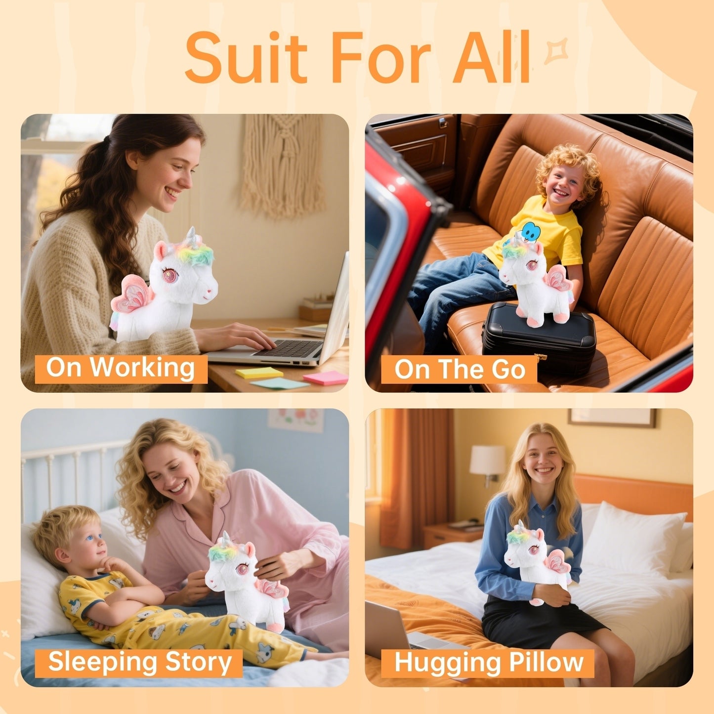 Pink Unicorn Plush Stuffed Animal – 11.8" Cute Alicorn Hugging Pillow, Soft Plush Toy Gift for Girls, Kids & Unicorn Lovers