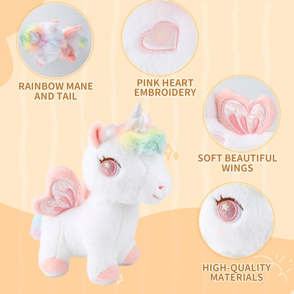 Pink Unicorn Plush Stuffed Animal – 11.8" Cute Alicorn Hugging Pillow, Soft Plush Toy Gift for Girls, Kids & Unicorn Lovers