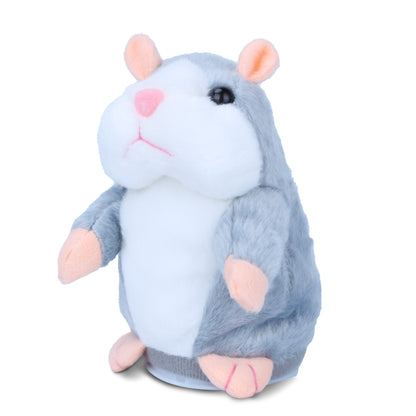 Talking Hamster Toy That Repeats What You Say – Interactive Plush Hamster Stuffed Animal for Kids, Funny Talking Toy for Toddlers, Educational Speech Therapy Plush Gift, Soft Gray Hamster for Boys & Girls