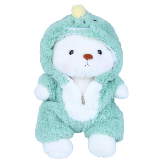 Teddy Bear Stuffed Animal with Removable Dinosaur Hoodie – 13'' Soft Plush Toy with Movable Legs, Cute Emotional Support Teddy Bear Gift for Kids, Girls & Adults