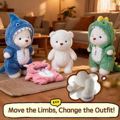 13’’ Pink Lamb Teddy Bear Plush Toy – Soft Stuffed Animal with Removable Hoodie & Movable Legs | Kawaii Emotional Support Plush Gift for Kids, Girls & Loved Ones