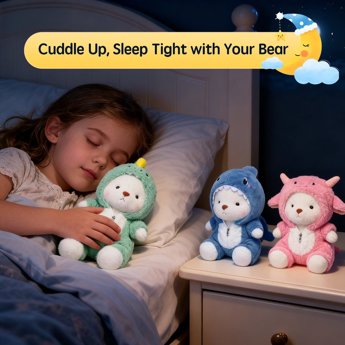 13’’ Pink Lamb Teddy Bear Plush Toy – Soft Stuffed Animal with Removable Hoodie & Movable Legs | Kawaii Emotional Support Plush Gift for Kids, Girls & Loved Ones