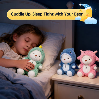 13’’ Pink Lamb Teddy Bear Plush Toy – Soft Stuffed Animal with Removable Hoodie & Movable Legs | Kawaii Emotional Support Plush Gift for Kids, Girls & Loved Ones