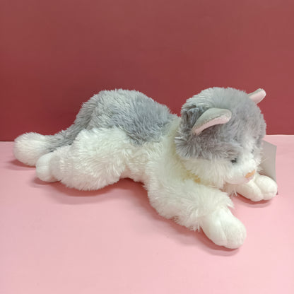 LetsPlay Dog Stuffed Animal Plush Toy, 10 inch Soft Cuddly White Grey Puppy Dog Plush Toys, Birthday Toy Gift for Kids Girls Boys