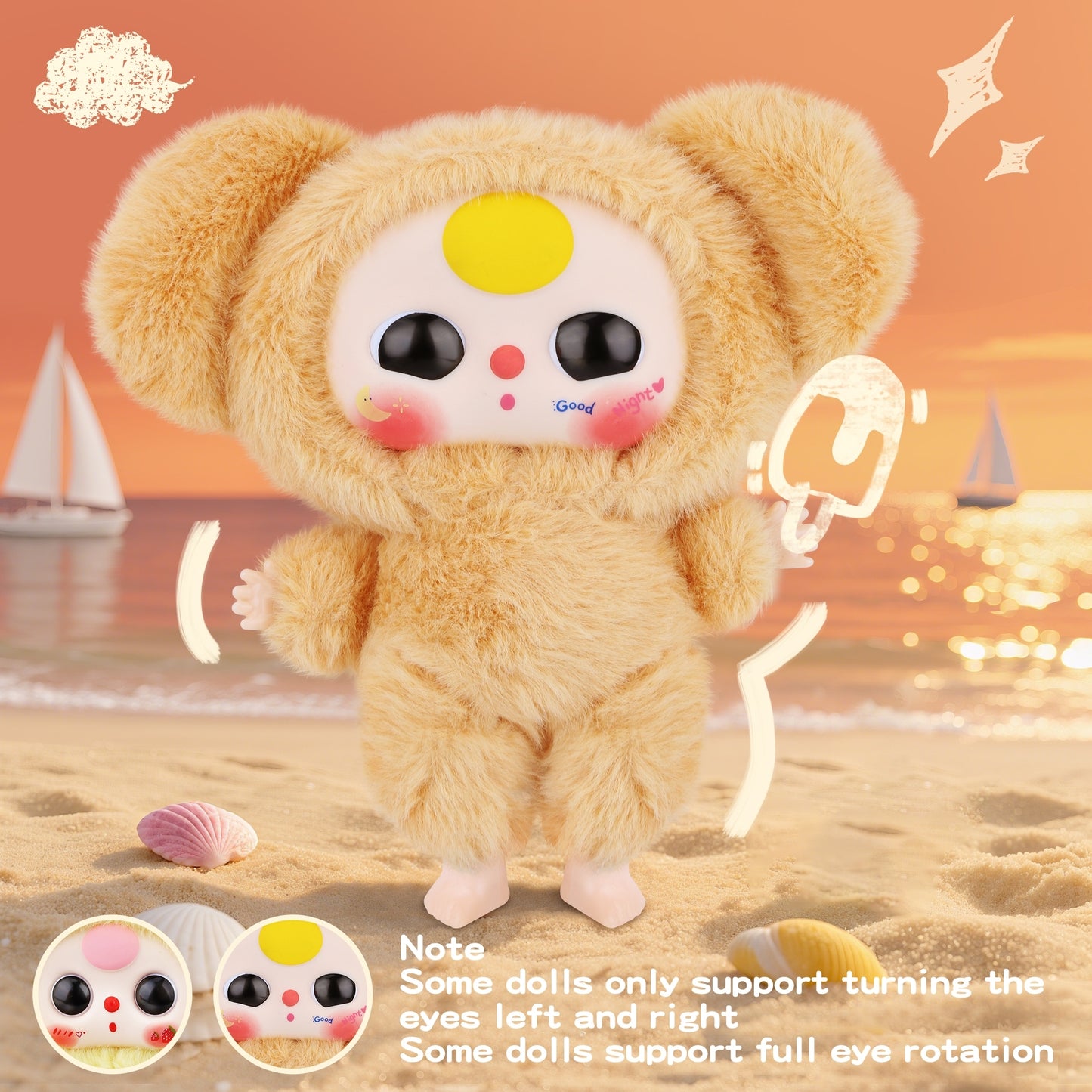 Kawaii Macaron Orange Bunny Plush Pendant – Cute Stuffed Animal with Vinyl Face & Rotatable Eyes, Soft Collectible Doll Toy for Girls, Boys, Teens, Women, Birthday & Holiday Gifts, Bag Charm, Home & Car Décor