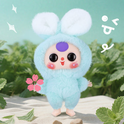 Kawaii Macaron Green Bunny Plush Doll with Vinyl Face – Cute Stuffed Animal Toy with Rotatable Eyes, Soft Collectible Figure for Girls, Boys, Teens, Women, Birthday & Holiday Gifts, Home & Car Décor