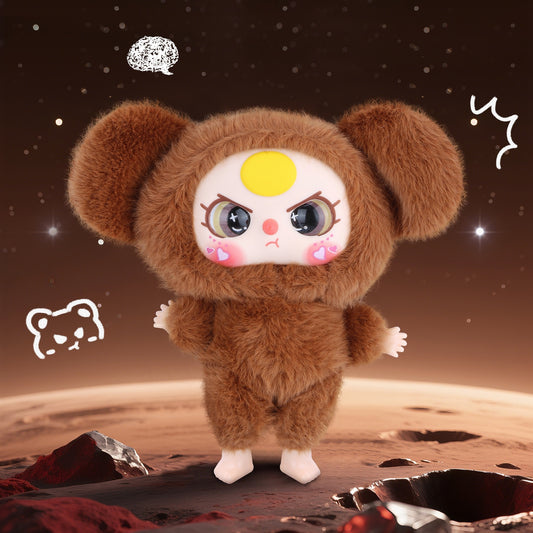 Kawaii Vinyl Plush Bunny Doll – Macaron Brown Cute Stuffed Animal with Vivid Expression, Soft Plush Toy for Collectors, Room & Car Décor, Bag Charm, Perfect Gift for Girls, Boys & Teens